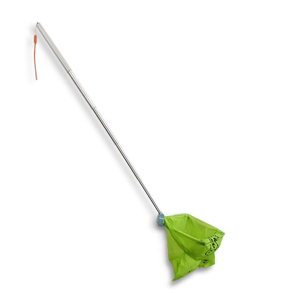 Silver Aluminum Dog Pooper Scooper Set, 31.49In Lightweight Ergonomic Grip for Small Medium Dogs Compact Portable Waste Shovel with Disposable Pet Poop Bags Outdoor Walking Travel Sanitation Tool