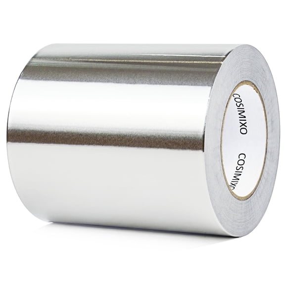 Silver Aluminum Foil Duct Tape 6 Inches x 55Yards,Heavy Duty,High Temperature Sealing and Patching,Perfect for HVAC,Air Ducts,Foamboard,Metal Repair,Insulation,Dryer Vent and More