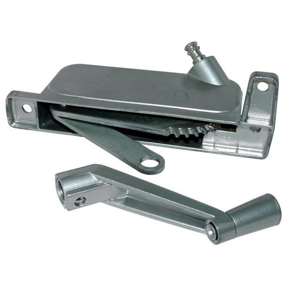 Silver Aluminum Right Awning Window Operator for Nu-Air