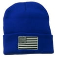 thumbnail image 1 of Silver American Flag Embroidered Beanie - Royal OSFM, 1 of 5