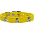 thumbnail image 1 of Silver Anchor Widget Genuine Leather Dog Collar Yellow 22, 1 of 2