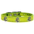 thumbnail image 1 of Silver Anchor Widget Genuine Metallic Leather Dog Collar, Lime Green - Size 14, 1 of 1