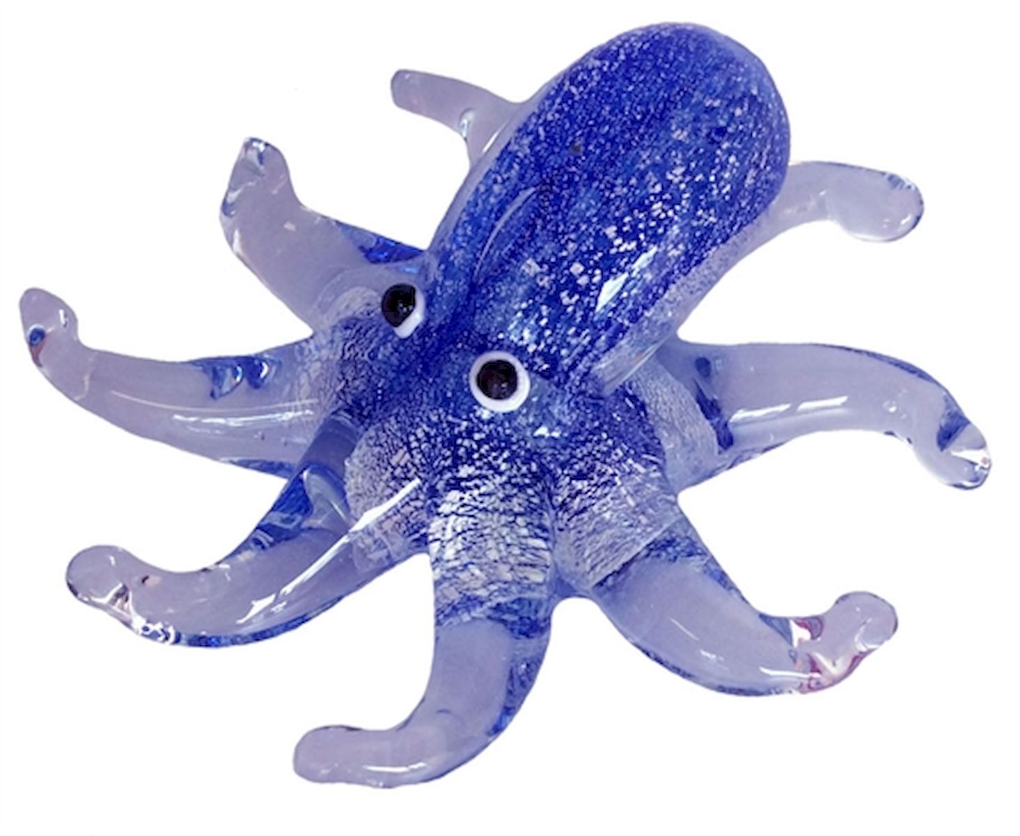 Silver And Blue Glow In The Dark Glass Octopus Paperweight - image 1 of 1
