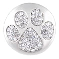thumbnail image 1 of Silver Animal Paw Dog Cat Rhinestone Snap Jewelry Ginger Charm Button, For Interchangeable DIY Customizable Accessories, 1 of 10