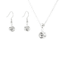 thumbnail image 1 of Silver April Birthstone Necklace and Drop Earrings Set with Bohemian Crystals, Silver Plated, Birthday Month Gift, Great for Mom., 1 of 12