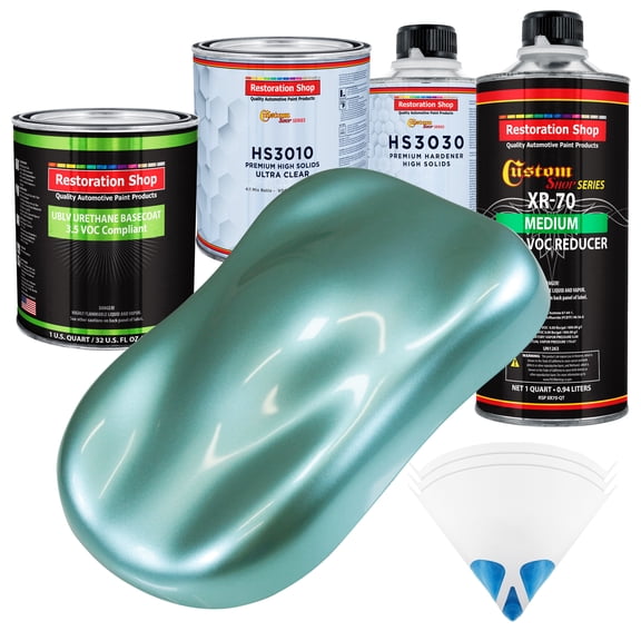 Silver Aqua Metallic Prem Quart Kit Low VOC URETHANE BASECOAT Car Auto Paint Kit