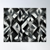 Silver Art Deco Design 076 Poster Wall Art, Modern Wall Decor For Living Room Bedroom, 8x12 UNFRAMED