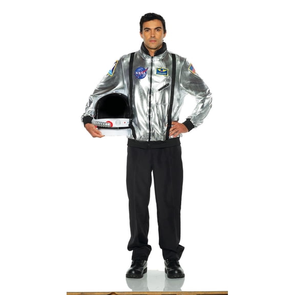 Silver Astronaut Mens Adult Space Explorer Halloween Costume Jacket-OS