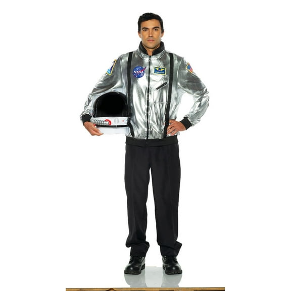 Silver Astronaut Mens Teen Space Explorer Halloween Costume Jacket-T