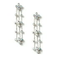 thumbnail image 1 of Silver Aurora Borealis Rhinestone 3 Strand Dangle Earrings, 1 of 1