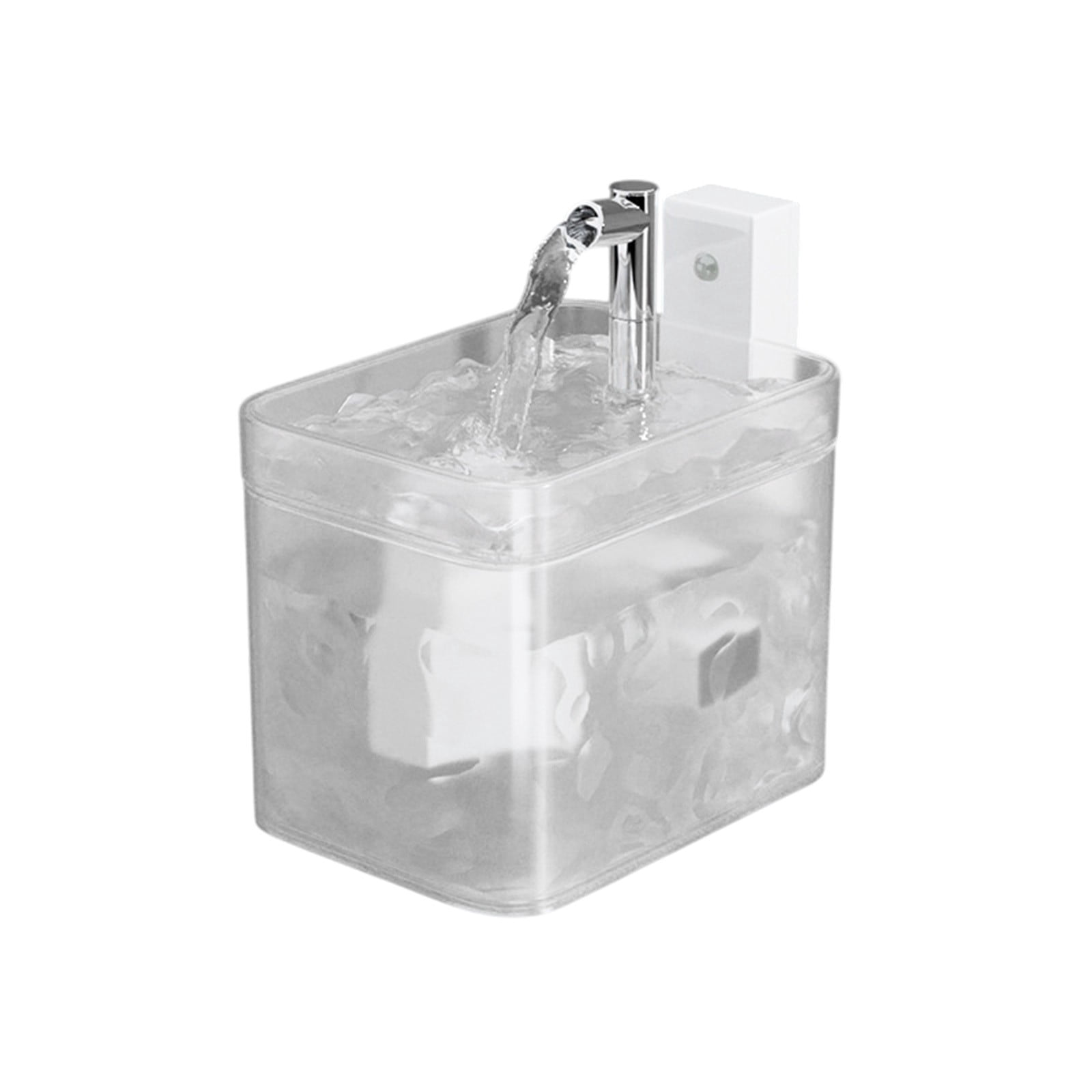 Silver Automatic Cat Water Fountain Silver Wireless Sensor Pet Drinking Dispenser Unplugged Circulation