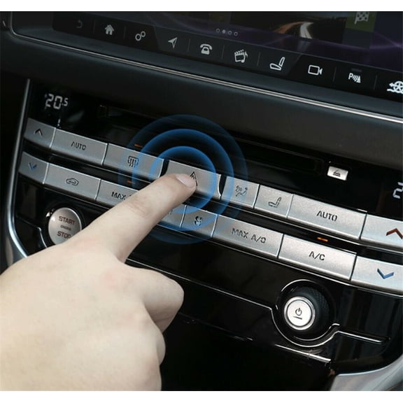 Silver B-type Alloy 18 PCS Car Central Control Air Conditioner Button Cover Trim Sticker Fit for Jaguar XE XEL 2015-2019/XF XFL 2016-2020/F-PACE 2016-2021