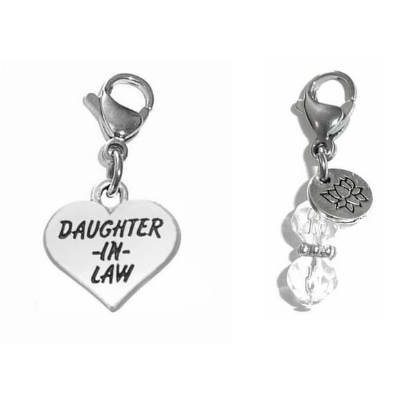 Silver Bag Charms by Hidden Hollow Beads – Purse And Backpack Charms, Zipper Pull Charms, Easy Clip On Charms For Necklaces And Bracelets - Daughter In Law Charm