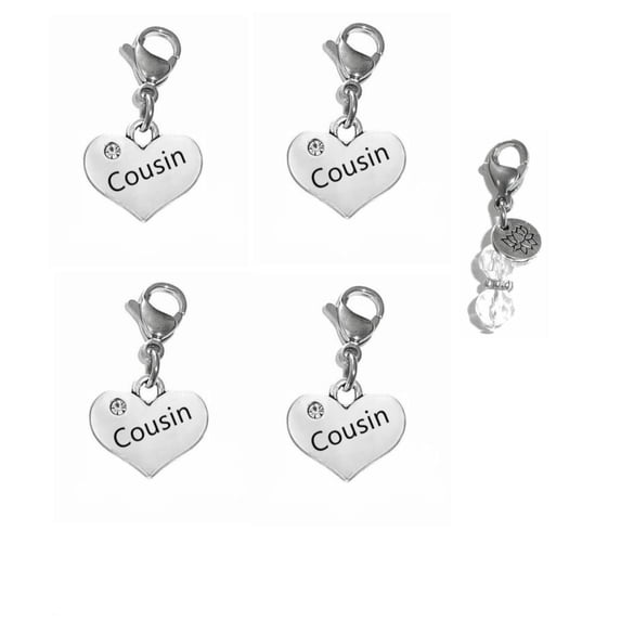 Silver Bag Charms by Hidden Hollow Beads – Purse And Backpack Charms, Zipper Pull Charms, Easy Clip On Charms For Necklaces And Bracelets - Multipack Cousin Charms