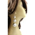 thumbnail image 1 of Silver Ball Dangle Earrings Triple Dangle 4 inch L, 1 of 1