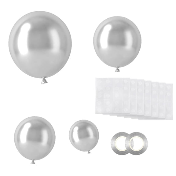 Silver Balloon Arch Kit Balloon Arch Kit with Balloons Included for Birthday Party Wedding Student Shower Anniversary Party Decorations 129 Piece Set