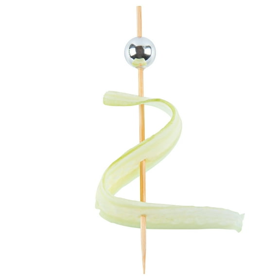 Silver Bamboo Sphere Skewer - 4" - 1000 count box