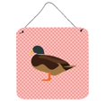 thumbnail image 1 of Silver Bantam Duck Pink Check Wall or Door Hanging Prints, 6 x 6 in., 1 of 1