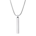 thumbnail image 1 of Silver Bar Cremation Memorial Stainless Steel Ashes Holder Necklace Keepsake Jewelry with Funnel Kit and Velvet Jewelry Box, 1 of 7