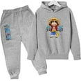 thumbnail image 1 of Silver Basic Boys Fashion One Piece Hoodie Set For Boys&Girls Captain Print Hoodie Pants Teenagers 120,HUIHUI-1, 1 of 3