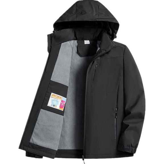 Silver Basic Fashion Outdoor Windproof Waterproof Mountaineering Suit Men And Women's Detachable Sports Hooded Jacket Ski Suit 4XL,Male Grey-1