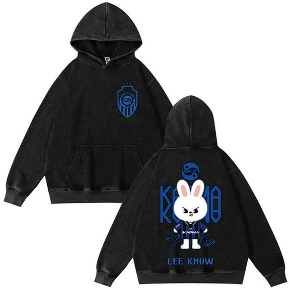 Silver Basic KPOP Cute Logo Men's and Women's Autumn Black Sports Hoodie S,Black5-1