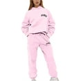 thumbnail image 1 of Silver Basic Los Angeles LOGO Men's and Women's Sports 2-piece Jogging Lightweight Long Sleeve Hoodie And Pants 3XL,Pink-1, 1 of 1