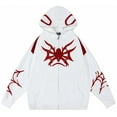 thumbnail image 1 of Silver Basic Men And Women Y2k Spider Hoodie Embroidered With Spider Print And Grunge Style Full Zipper Hoodies M,White-1, 1 of 2