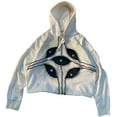 thumbnail image 1 of Silver Basic Men's Hoodie Y2K Eye Print Retro Halloween Jacket Pullover Cotton Embroidered Hoodie Suitable for Unisex 3XL,White-1, 1 of 1