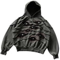 thumbnail image 1 of Silver Basic Men's Hoodie Y2K Eye Print Retro Halloween Jacket Pullover Cotton Embroidered Hoodie Suitable for Unisex L,BlackGrey-1, 1 of 1