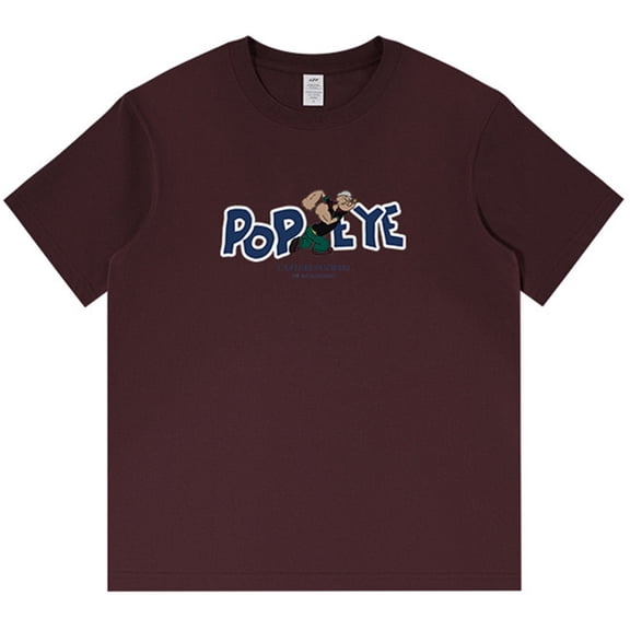 Silver Basic Men's P0pe ye Pure Cotton Short Sleeved Summer Shirt 2XL,Red-1