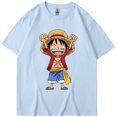 thumbnail image 1 of Silver Basic Men's Round Neck Short Sleeved Anime Character Cotton T-shirt With Printed Casual Daily Top XL,LightBlue-1, 1 of 1