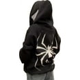 thumbnail image 1 of Silver Basic Men's/Women's Spider Sportswear Y2K Couple Hoodie Zipper Jacket with Spider Retro Print Oversized Halloween Sweatshirt 3XL,Black-1, 1 of 5