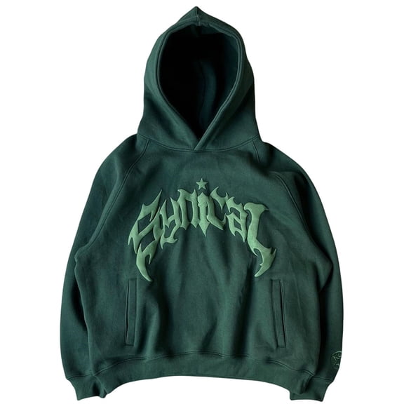 Silver Basic Men's and Women's Gothic Alphabet Hooded Zipper Hoodie Street Trend Men's Casual Jacket Coat XL,Green-1