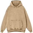 thumbnail image 1 of Silver Basic Men's and women's pure cotton lightweight hooded sweatshirt, casual and fashionable pullover XL,Khaki-1, 1 of 1