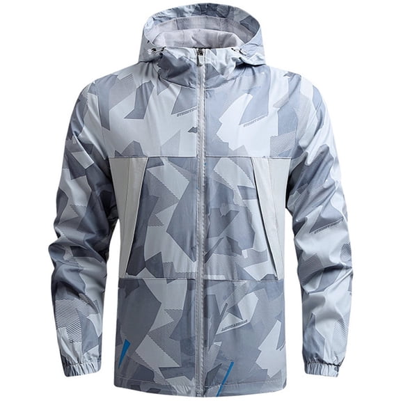 Silver Basic Men's outdoor windproof casual jacket, sports outdoor mountaineering jacket M,Grey-1
