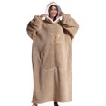 thumbnail image 1 of Silver Basic Oversized Hooded Lazy Blanket, Plush Home Clothes, Warm And Comfortable Winter Blanket Suitable For Watching TV Lengthen,Coffee-1, 1 of 1