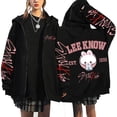 thumbnail image 1 of Silver Basic Q-Version Cute Animal Print Hoodie With Casual Zipper Sweatshirt And Elegant KPOP Streetwear Oversized Retro Hoodie L,Black7-1, 1 of 1
