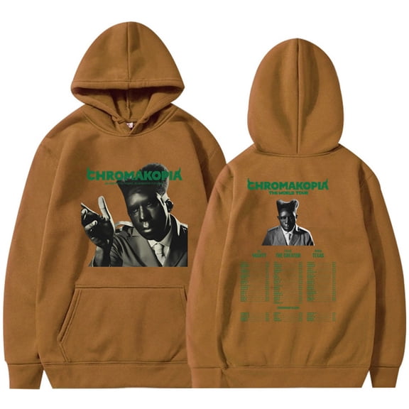 Silver Basic Rap Artist Printed Adult Long Sleeved Street Hip-hop Retro Sports Hoodie 3XL,Coffee-1