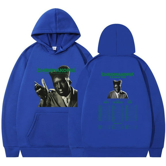 Silver Basic Rap Artist Printed Adult Long Sleeved Street Hip-hop Retro Sports Hoodie L,Blue-1