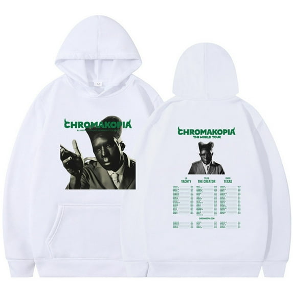 Silver Basic Rap Artist Printed Adult Long Sleeved Street Hip-hop Retro Sports Hoodie XL,White-1