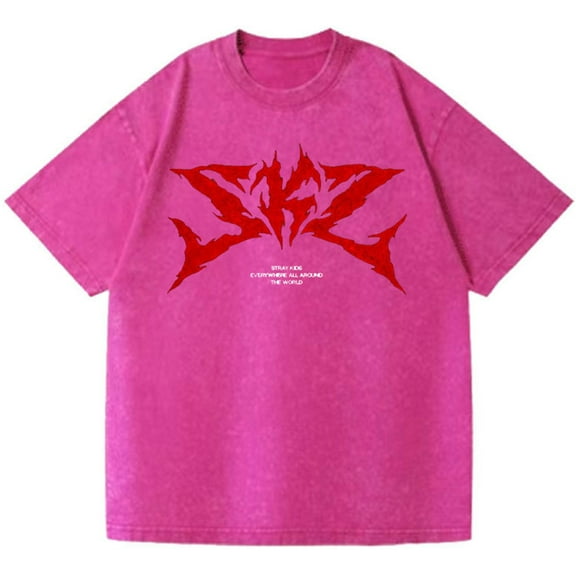 Silver Basic Retro Stray Short Sleeved T-shirt With Letter Print Pure Cotton Women's And Men's Streetwear Tops 3XL,Rose-1