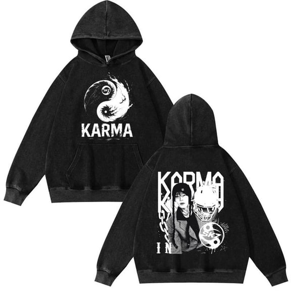 Silver Basic Unisex KPOP Black SZOO Novelty Black Vintage Hoodie S,Black8-1