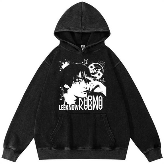 Silver Basic Unisex KPOP Black SZOO Novelty Black Vintage Hoodie XL,Black12-1