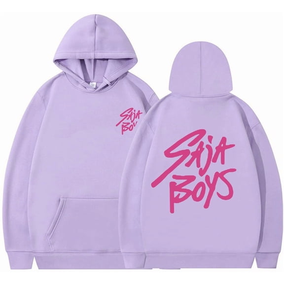 Silver Basic Unisex Kpop Boys Animated Graphic Tee With Vibrant Text Design Casual Hoodie L,LightPurple-1