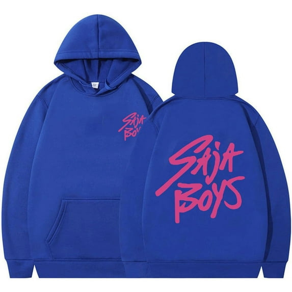 Silver Basic Unisex Kpop Boys Animated Graphic Tee With Vibrant Text Design Casual Hoodie XL,Blue-1