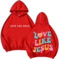 thumbnail image 1 of Silver Basic Unisex Love Your Self Print Loose Hip-Hop Hoodie Love Like Pullover With Pocket 3XL,RedCai-1, 1 of 1