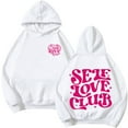 thumbnail image 1 of Silver Basic Unisex Love Your Self Print Loose Hip-Hop Hoodie Love Like Pullover With Pocket L,WhiteFen-1, 1 of 1