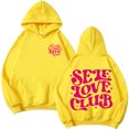 thumbnail image 1 of Silver Basic Unisex Love Your Self Print Loose Hip-Hop Hoodie Love Like Pullover With Pocket L,YellowFen-1, 1 of 1