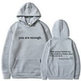 thumbnail image 1 of Silver Basic Women's Dear Person Behind Me Hoodie You Are Enough Prints Hoodie Casual Long Sleeve Sweatshirt 3XL,Light Grey B-1, 1 of 2